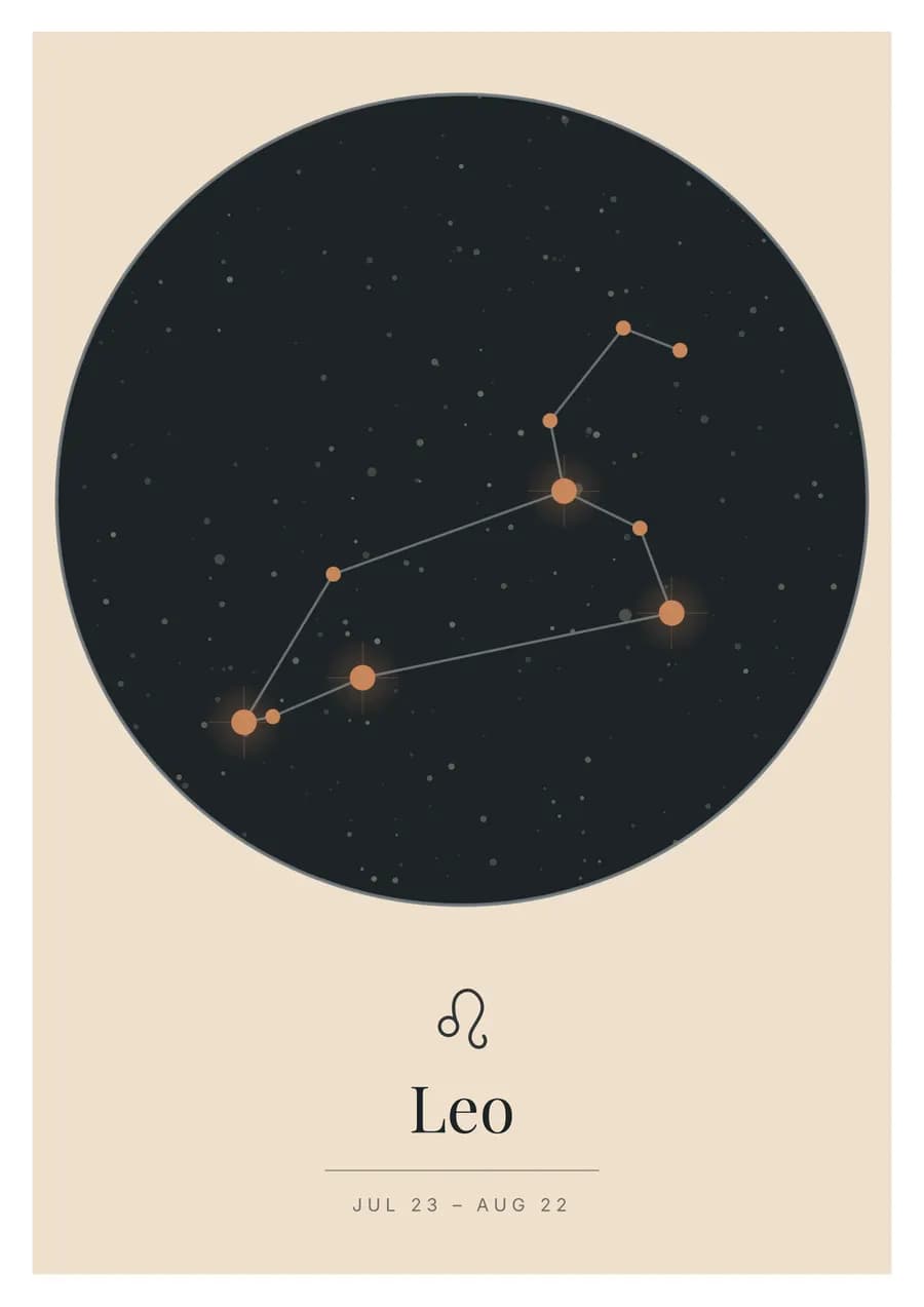 Copper on slate, Leo in the disc