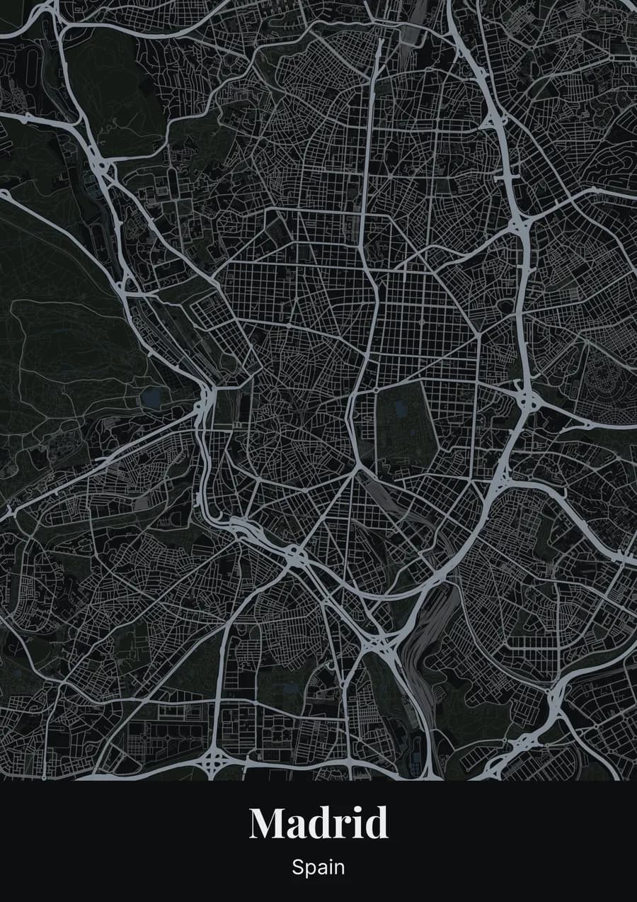 Night ink, on Madrid
