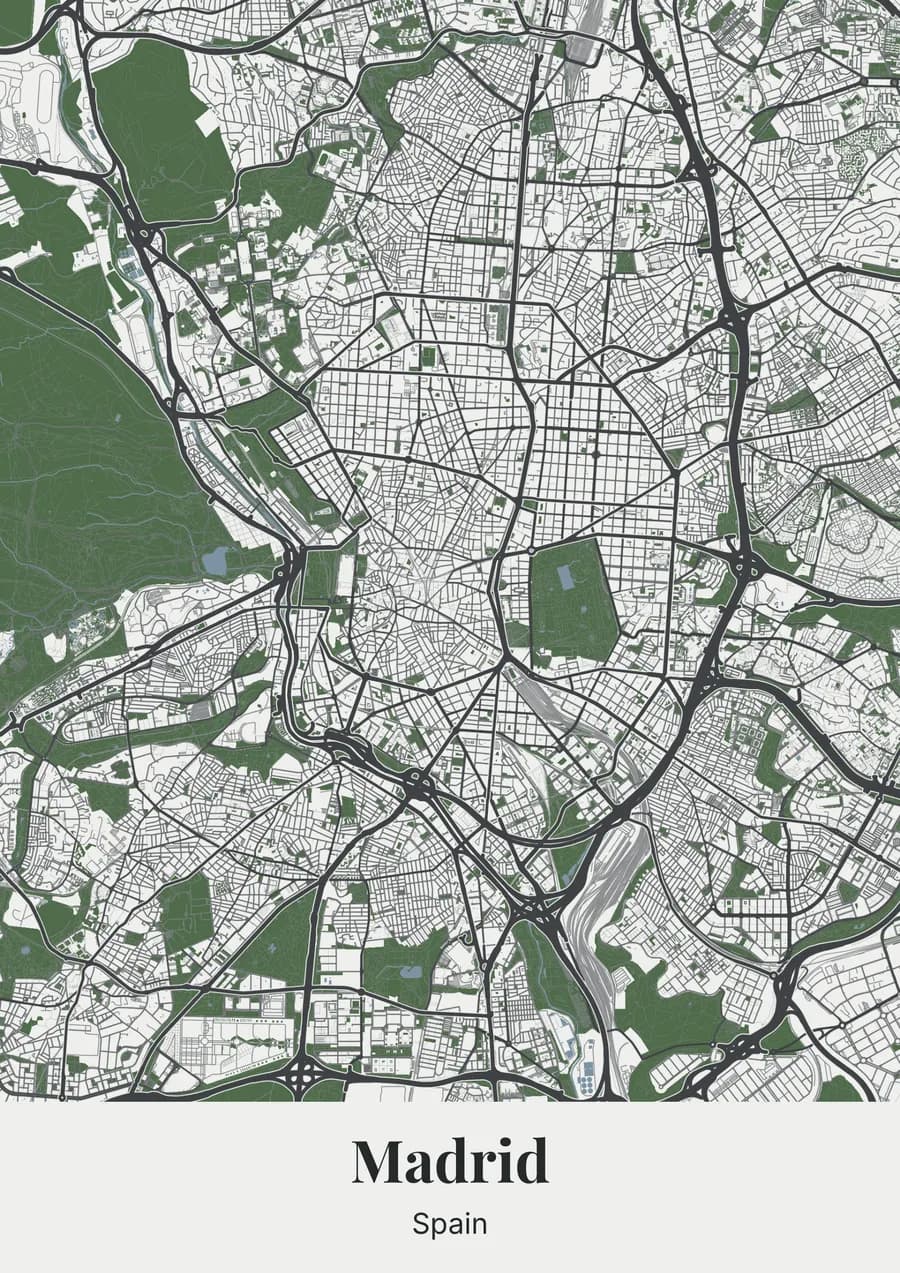 Grey render, on Madrid