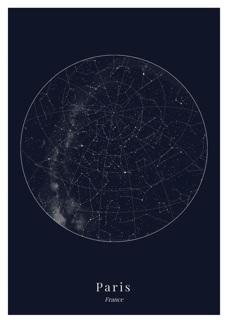 Midnight, on the Paris sky