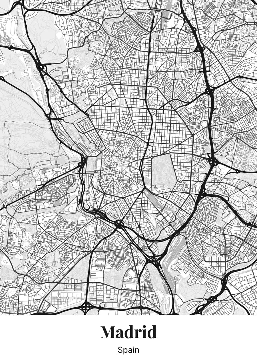 Black & white, on Madrid