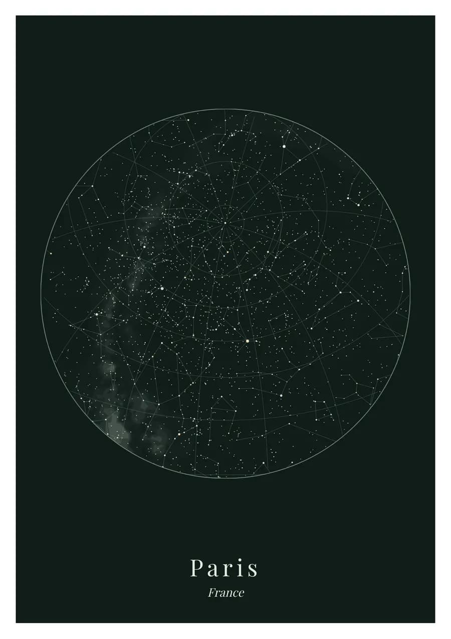 Forest night, on the Paris sky