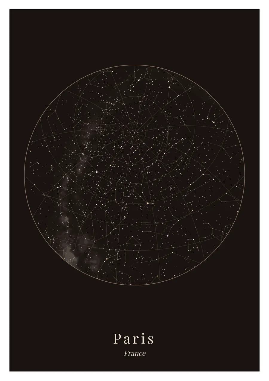 Night earth, on the Paris sky