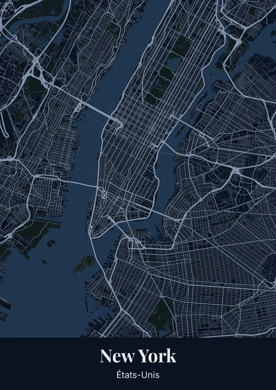 Bleu de minuit, sur New York