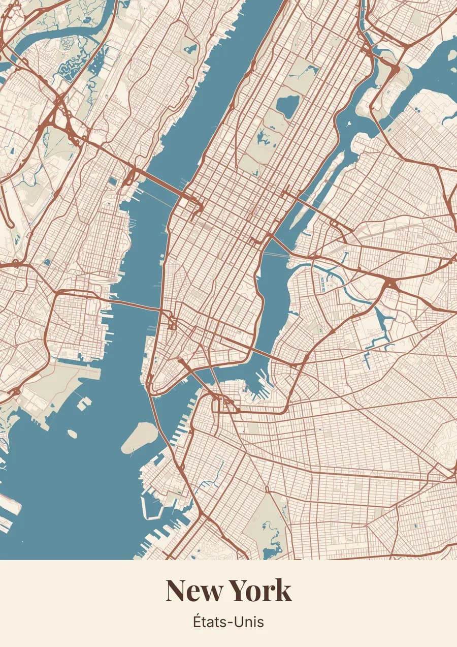 Calcaire et baie, sur New York