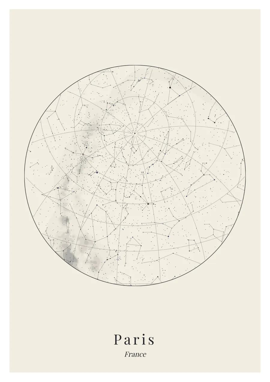 Encre sur crème, sur le ciel de Paris