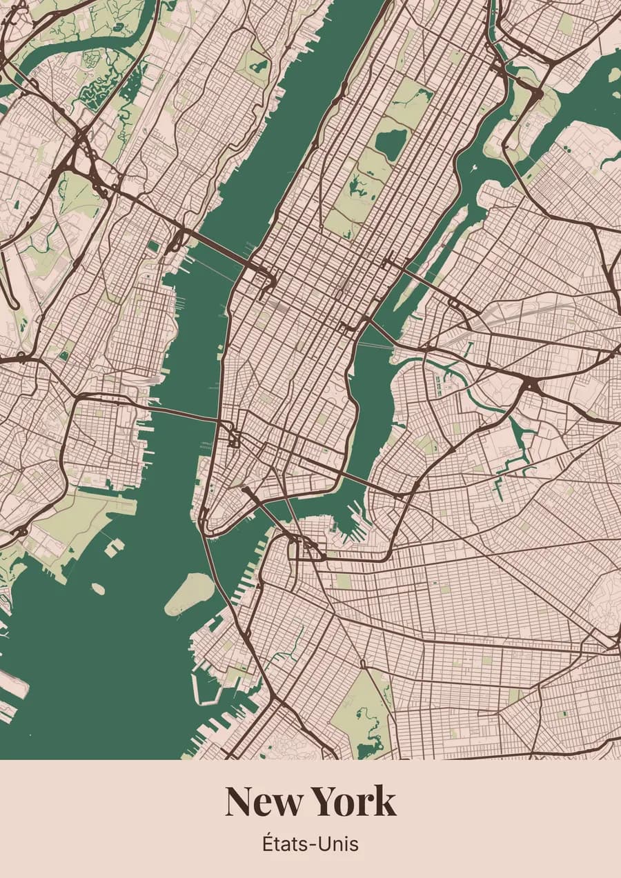 Grès rose, sur New York
