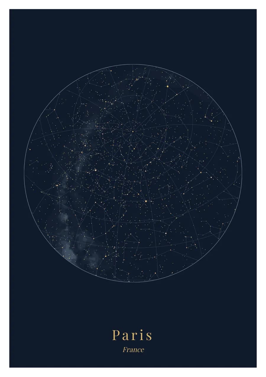 Laiton sur bleu de nuit, sur le ciel de Paris