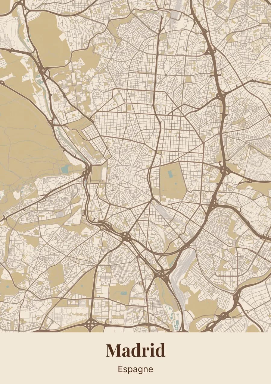 Ocre, sur Madrid
