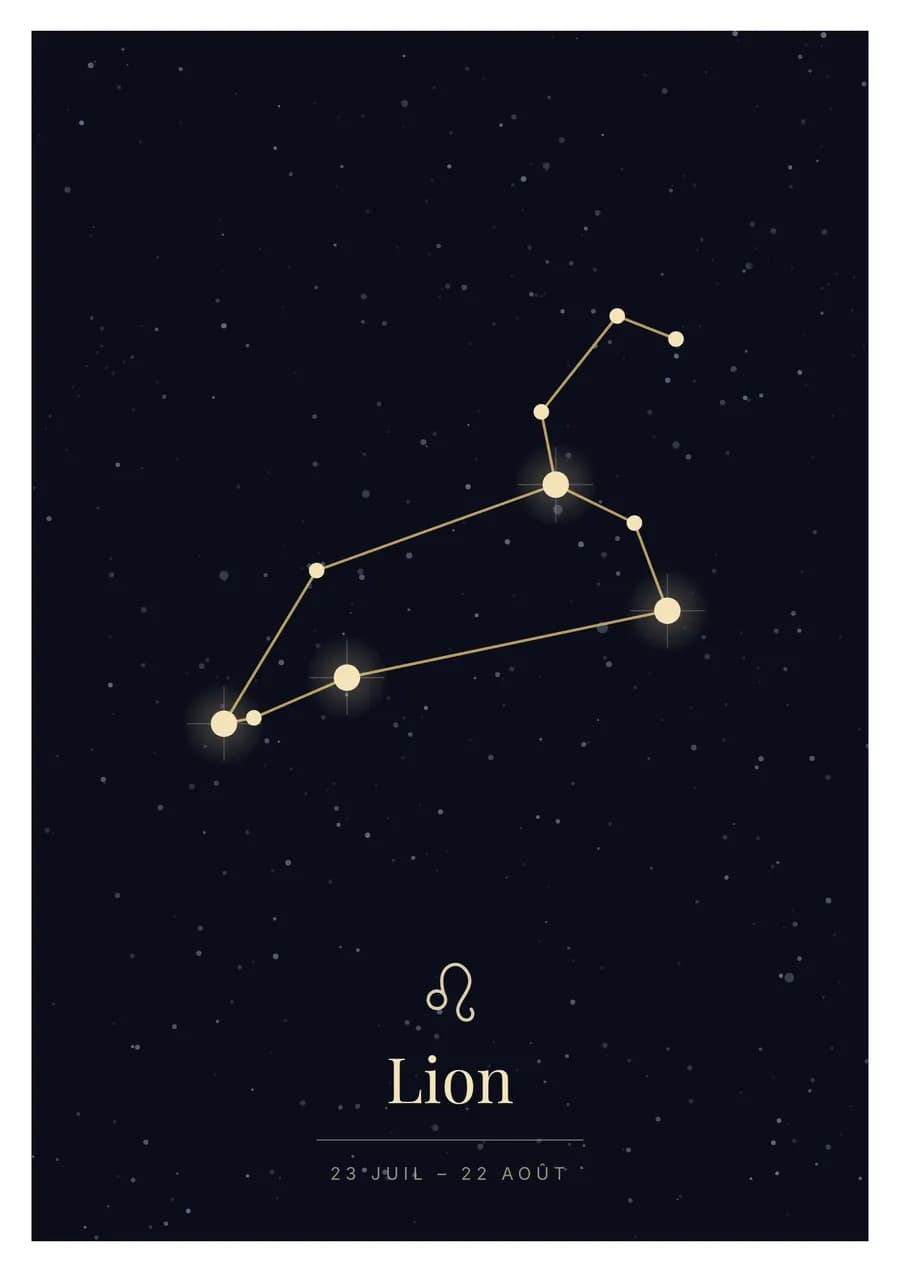 Or et nuit profonde, le Lion pleine feuille