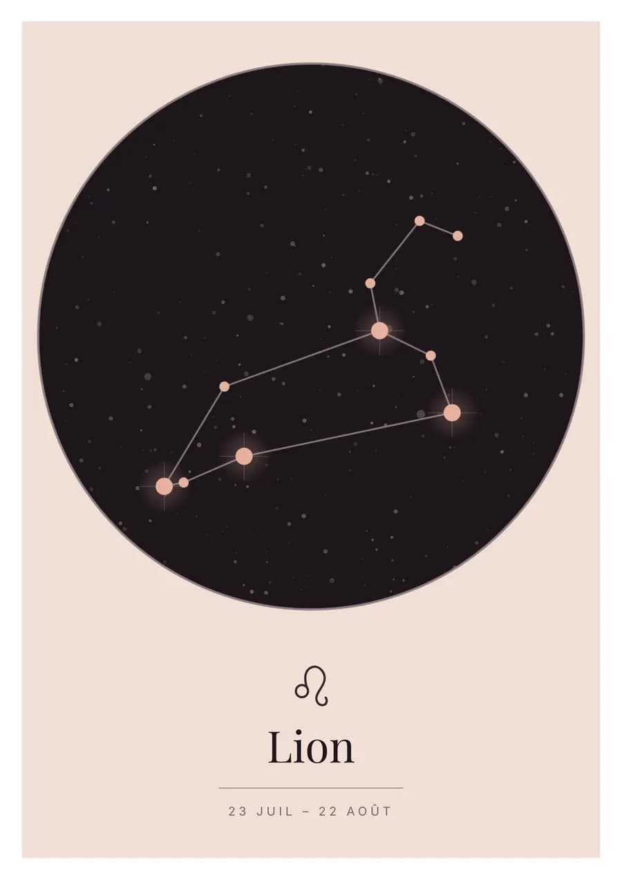 Or rose sur prune, le Lion dans le disque