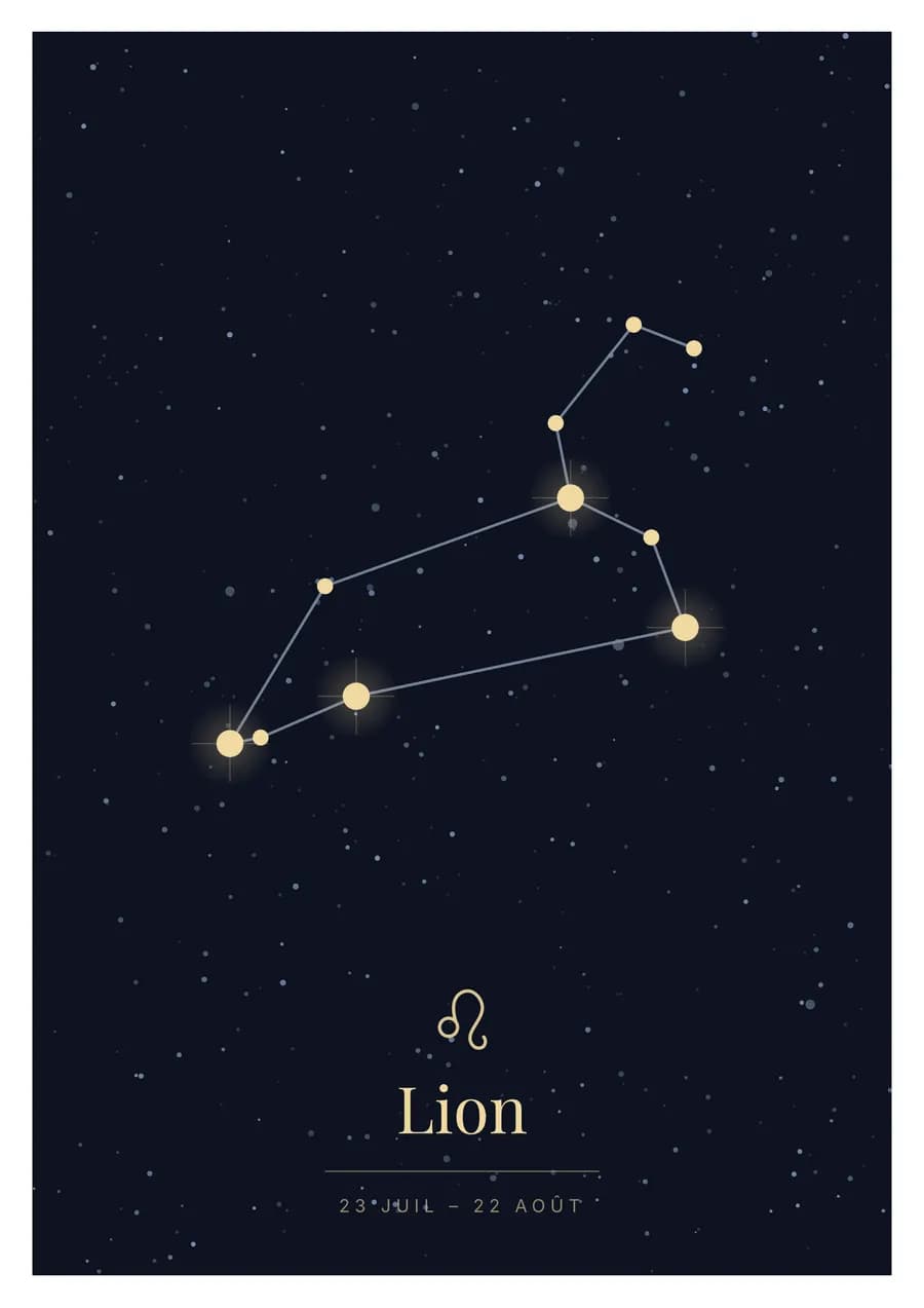 Or sur nuit, le Lion pleine feuille