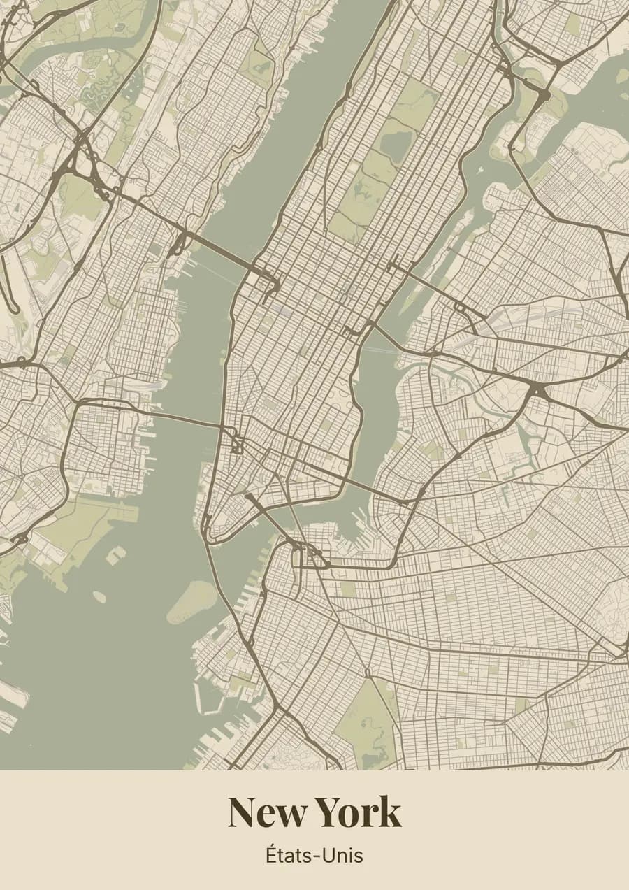Parchemin brûlé, sur New York
