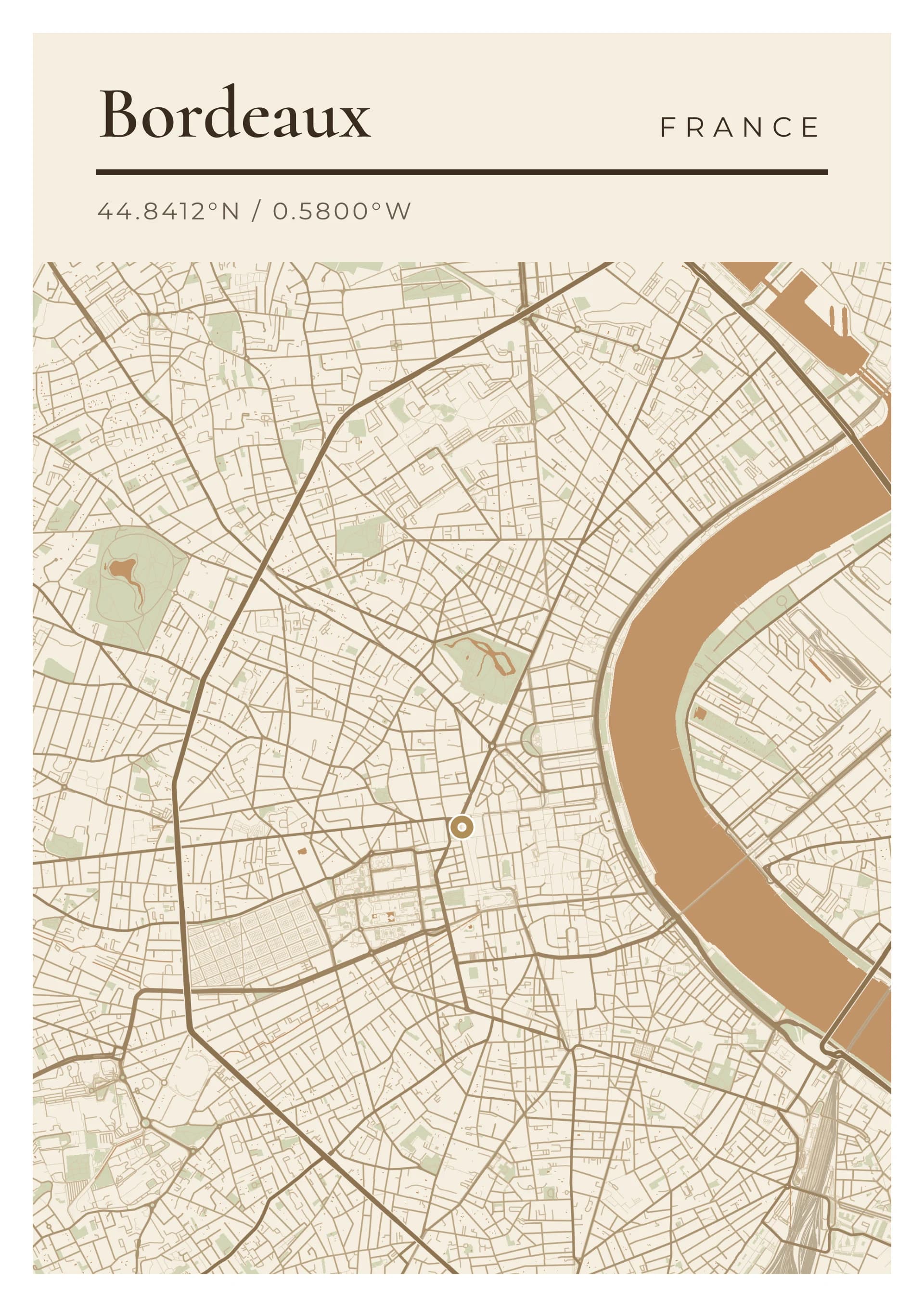 Bordeaux, a print composed in the editor