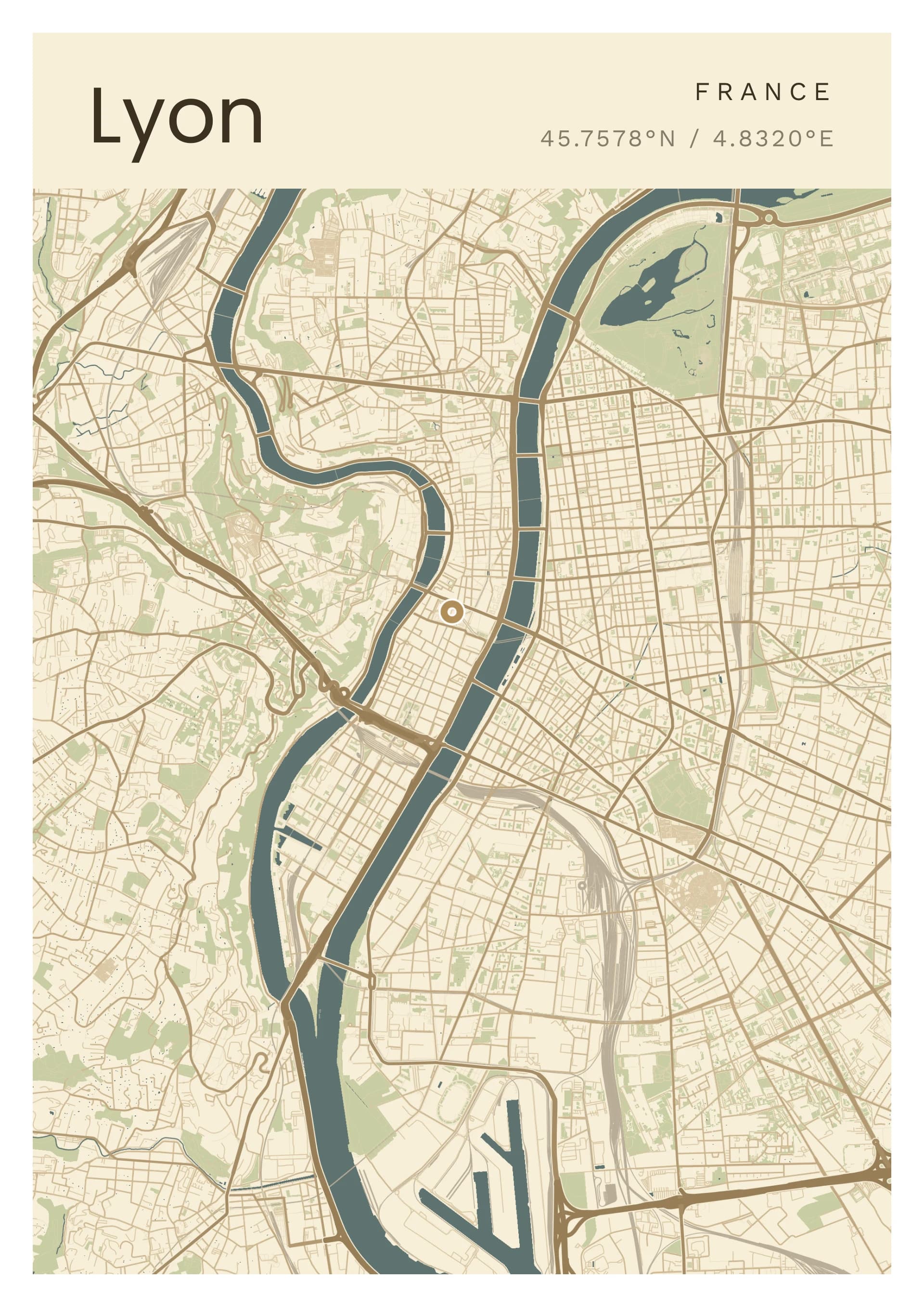 Affiche de Lyon, composée dans le configurateur