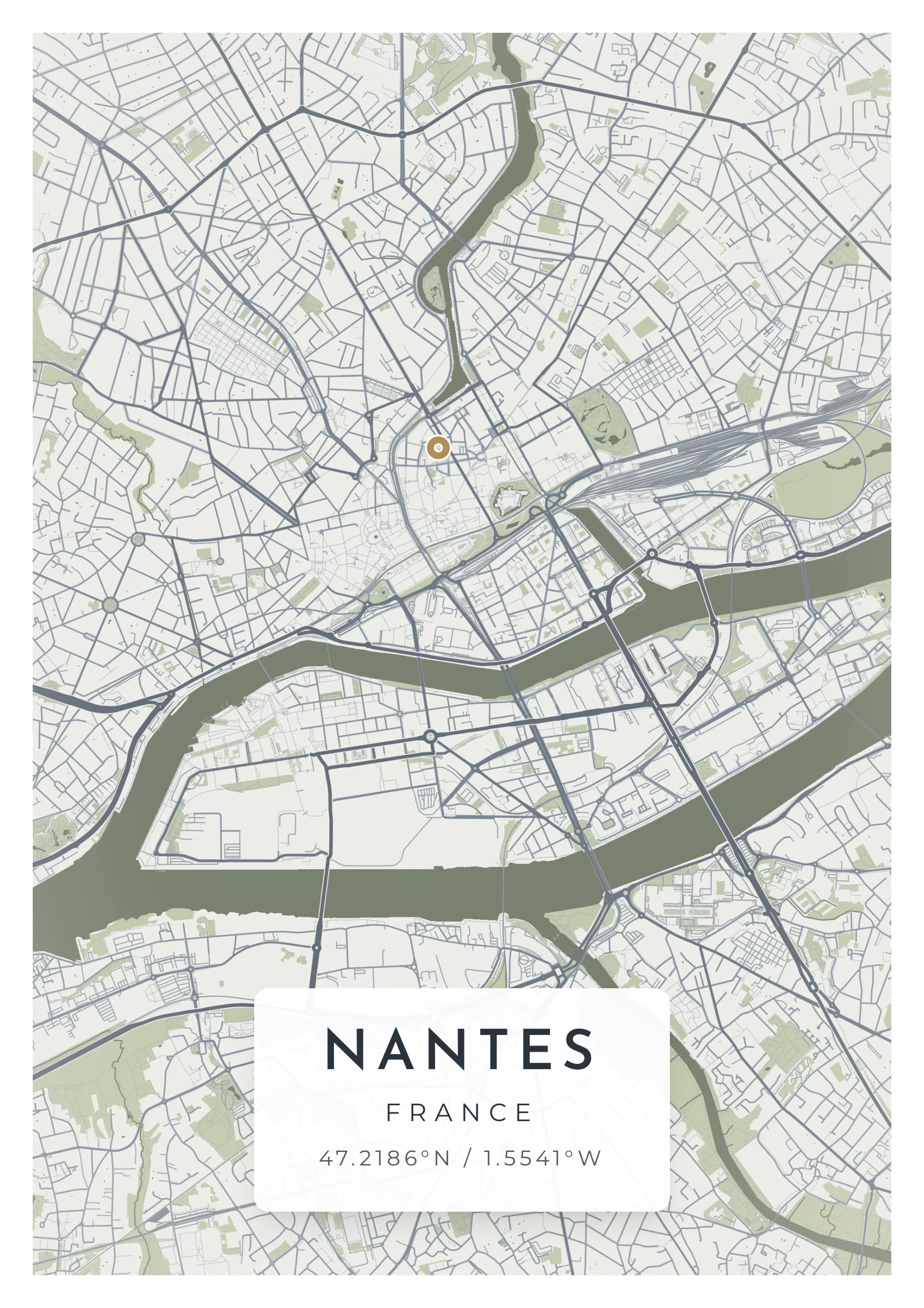 Affiche de Nantes, composée dans le configurateur