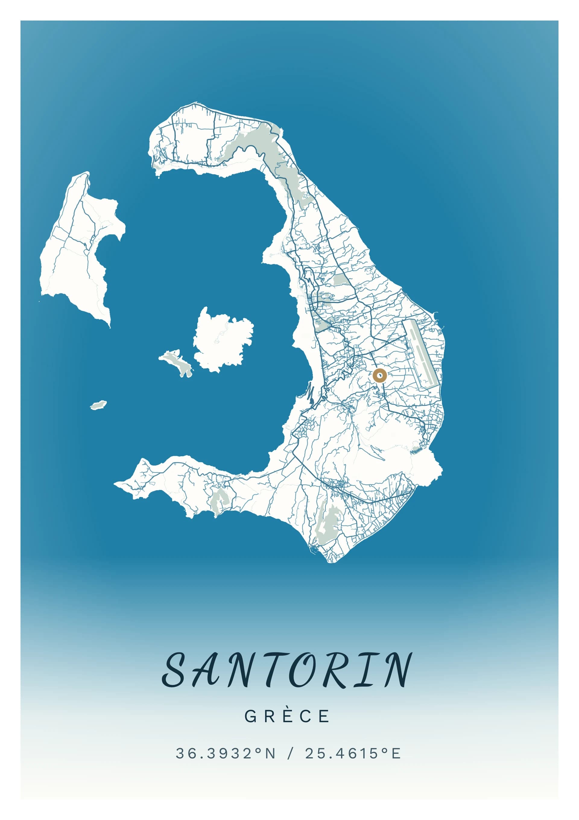 Affiche de Santorin, composée dans le configurateur
