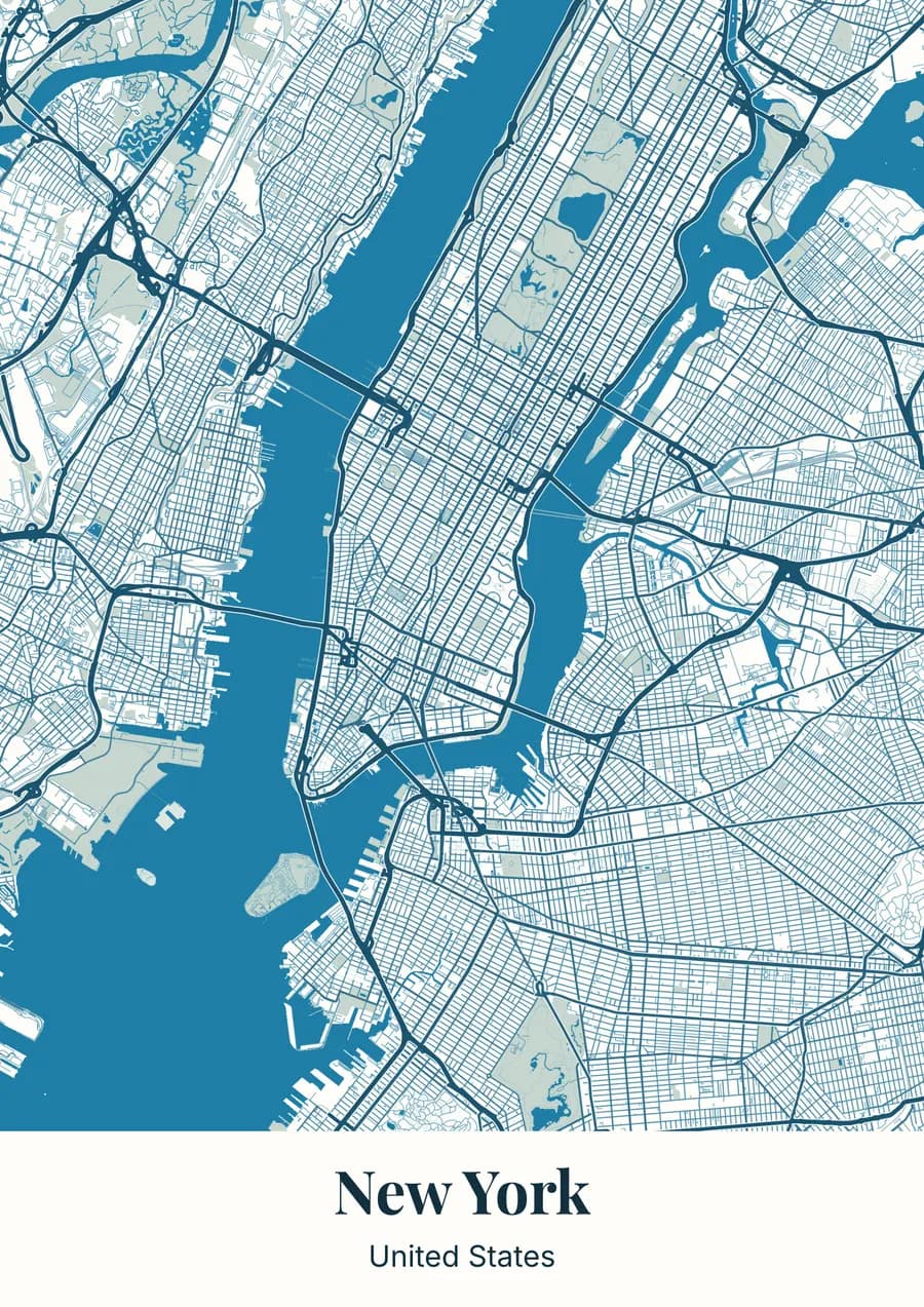 Dome blue, on New York